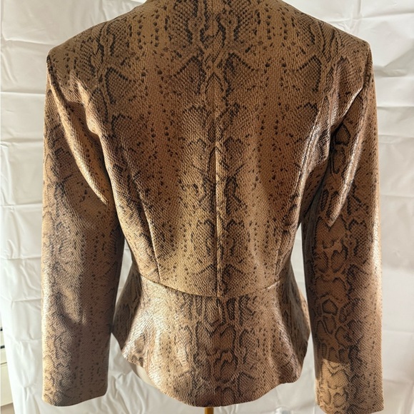 BB Dakota Brown Tailored Blazer with Snakeskin Print - Picture 3 of 8